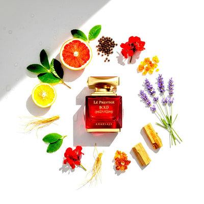 Khadlaj Le Prestige Bold fragrance notes: saffron, bergamot, coconut, violet, jasmine and sandalwood