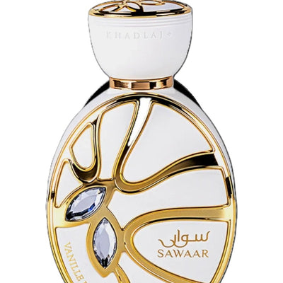 Khadlaj Sawaar Vanille Blanc 100ml unisex vanilla perfume bottle close up