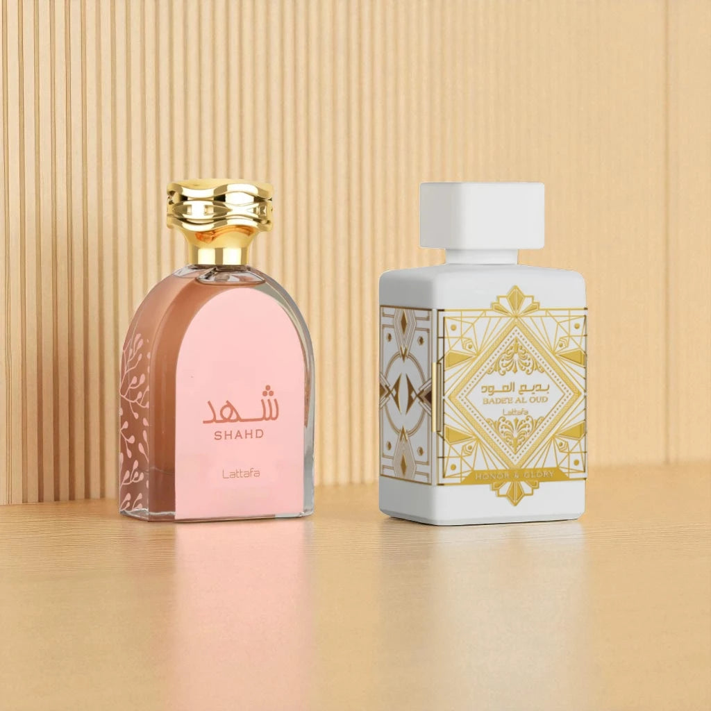 Lattafa Perfumes Bade'e Al Oud Honor & Glory 3.4oz 100ml & Shahd 3.4oz 100ml