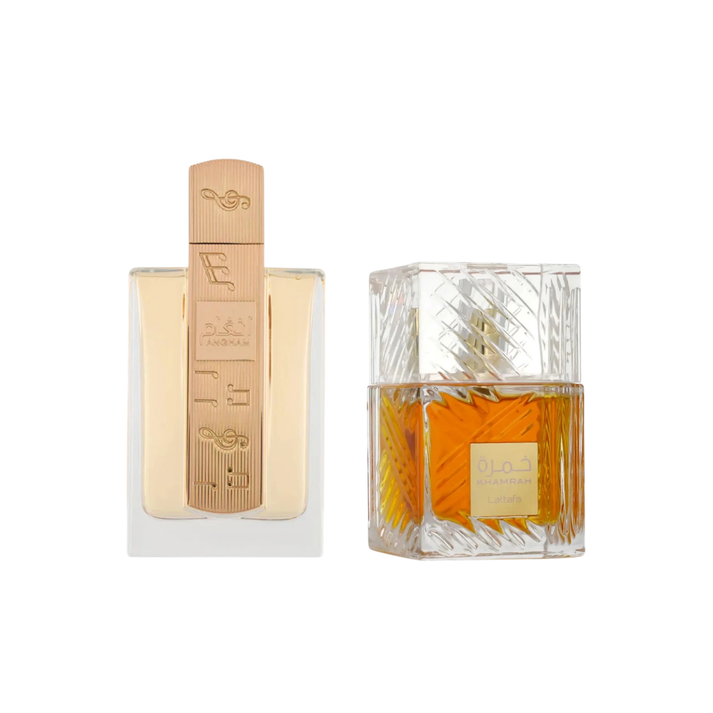 Lattafa Perfumes Angham 3.4oz 100ml & Khamrah 3.4oz 100ml
