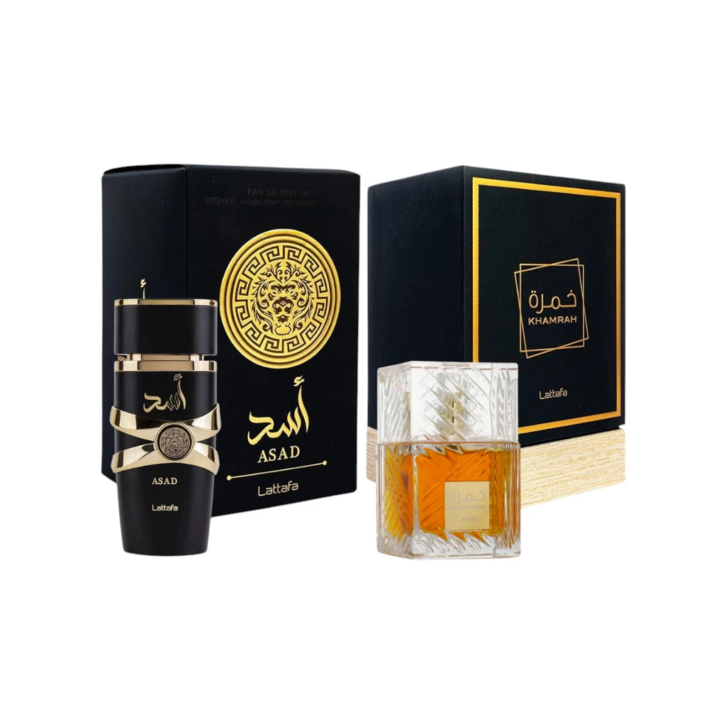 Lattafa Perfumes Khamrah 3.4oz 100ml & Asad 3.4oz 100ml