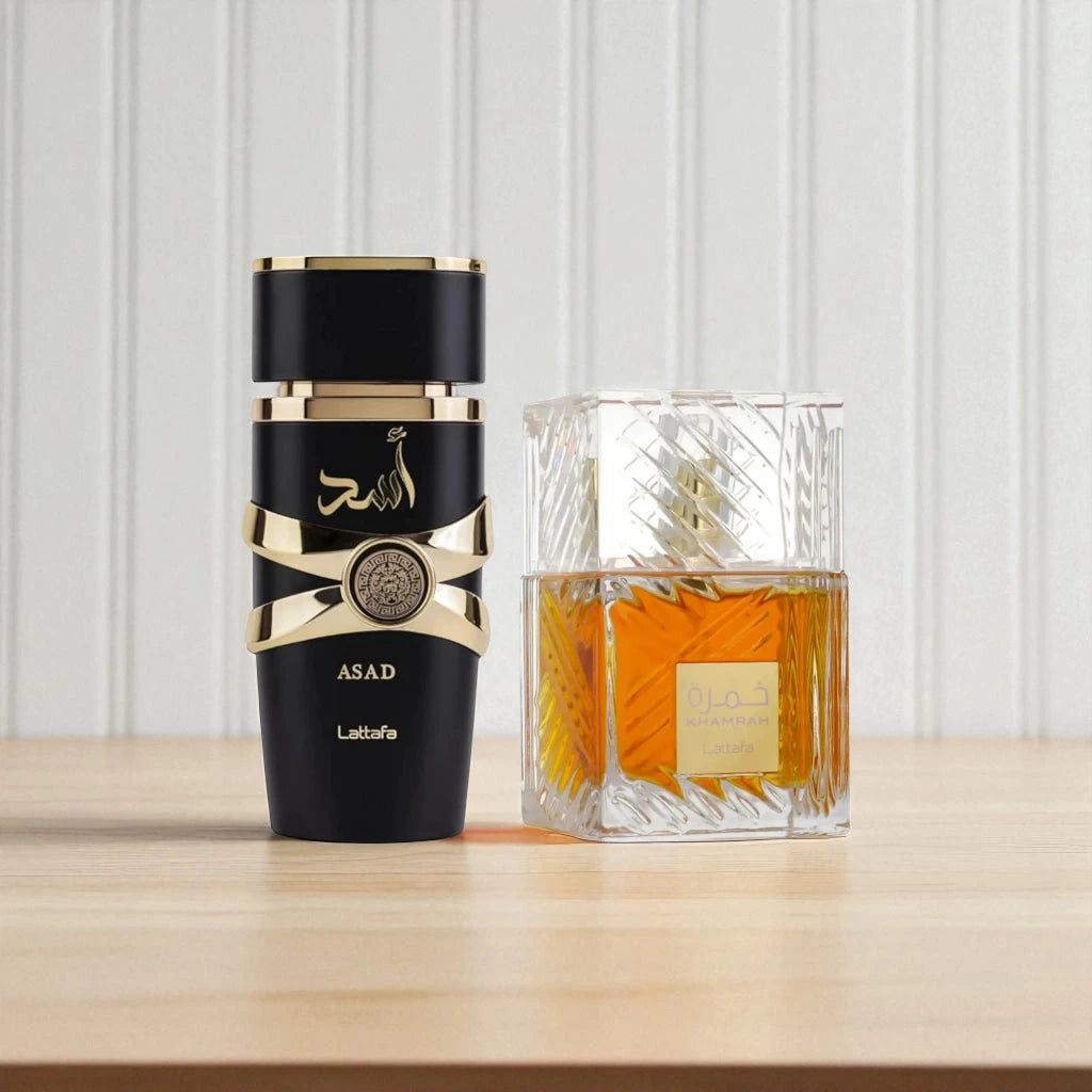 Lattafa Perfumes Khamrah 3.4oz 100ml & Asad 3.4oz 100ml