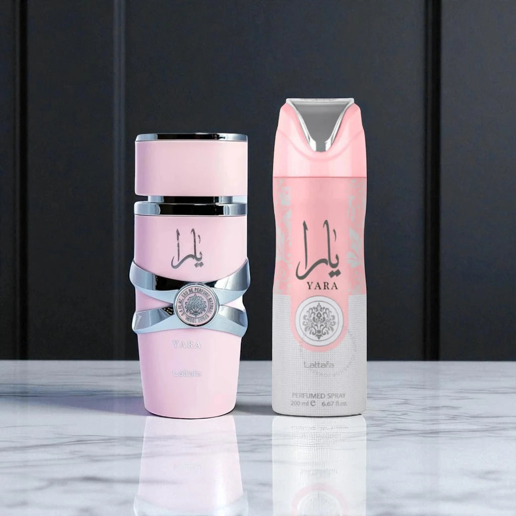 Lattafa Perfumes Yara 3.4oz 100ml & Yara Deodorant 6.67oz 200ml
