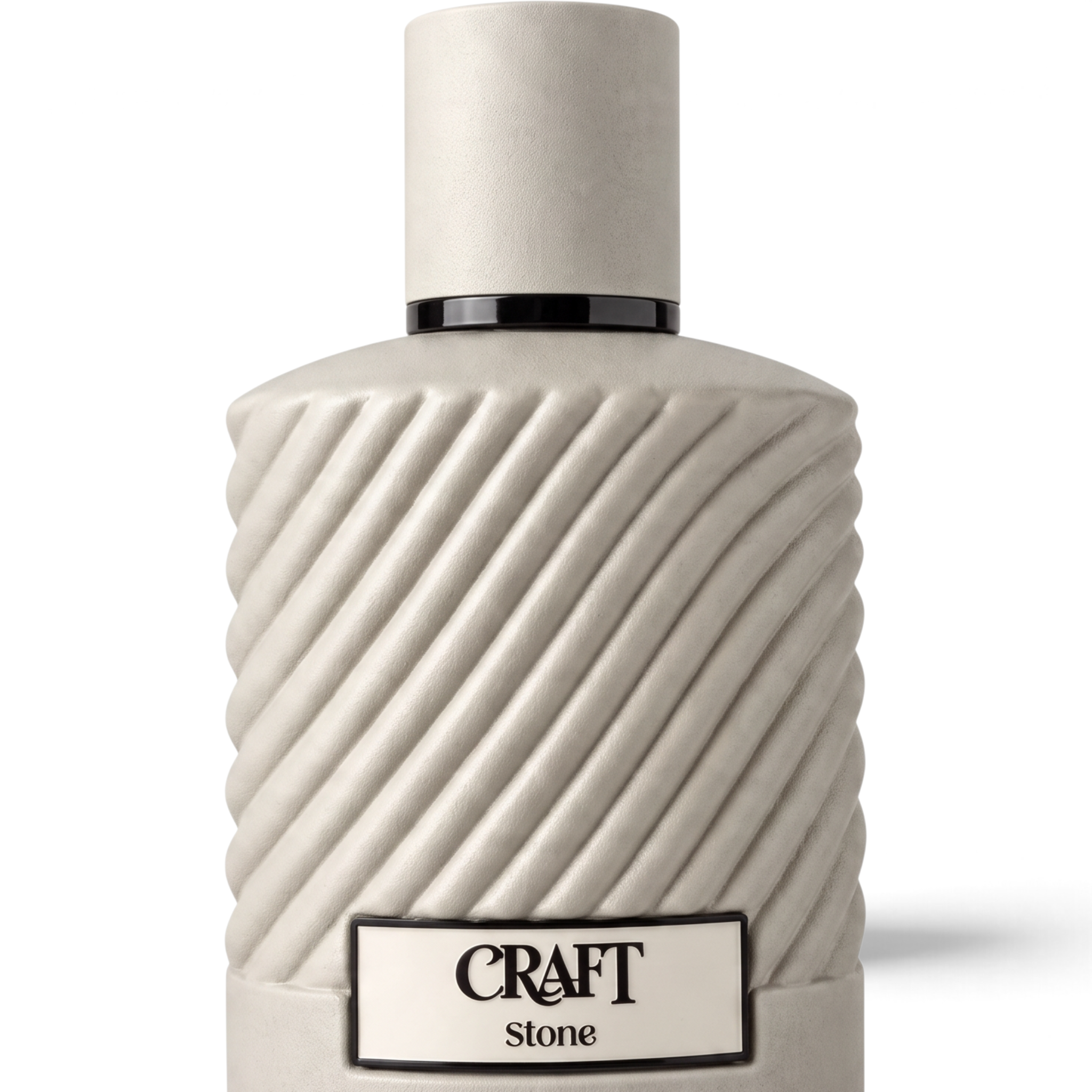 Palette 21 Jo Milano Craft amber spicy eau de parfum in a textured beige stone-effect bottle