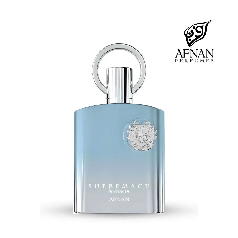 Afnan Supremacy in Heaven perfume bottle on a white background