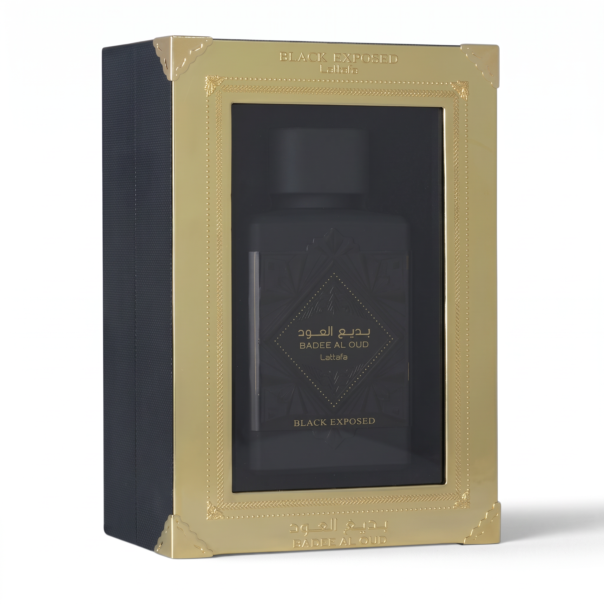 Lattafa Badee Al Oud Black Exposed