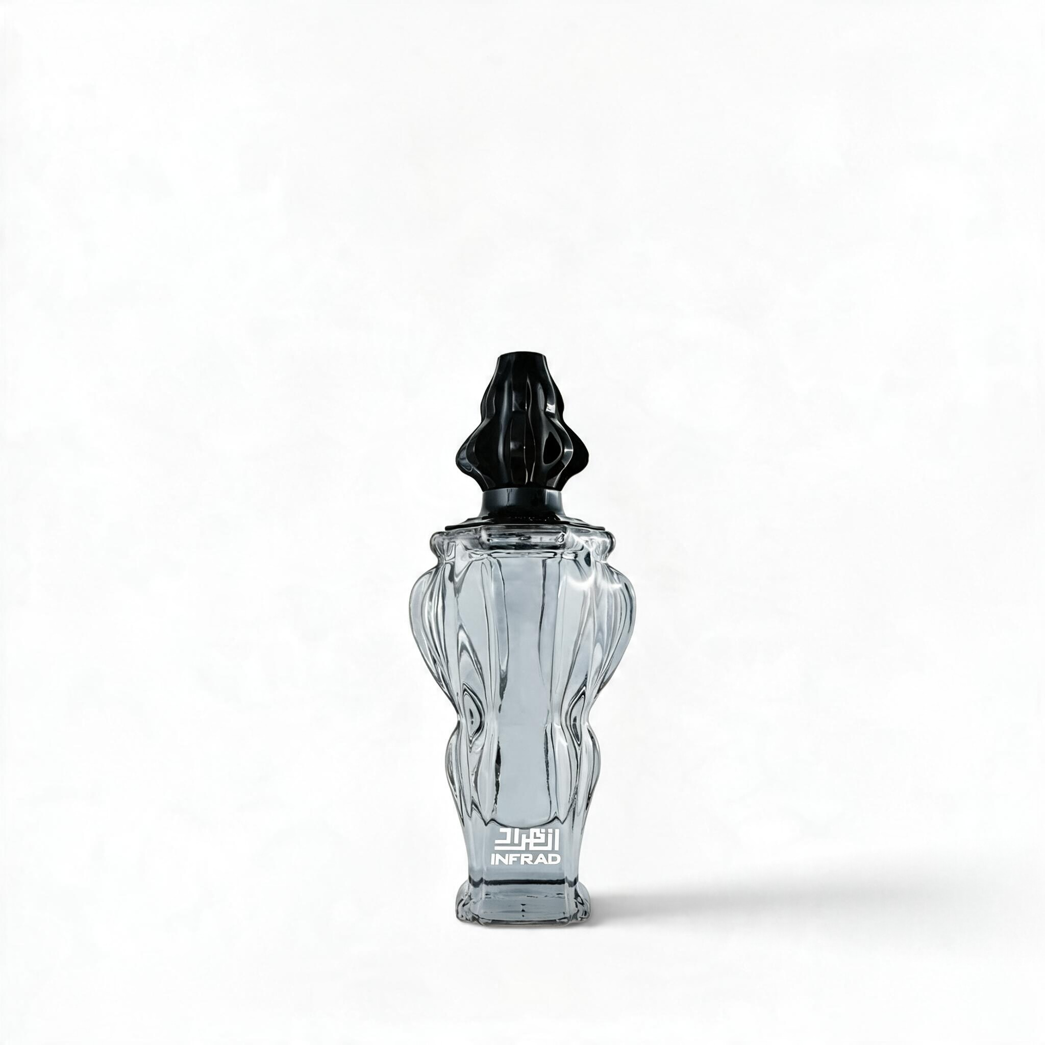 Palette 21 Zimaya Infrad Noir amber woody Eau de Parfum in a unique sculpted glass bottle with a black cap