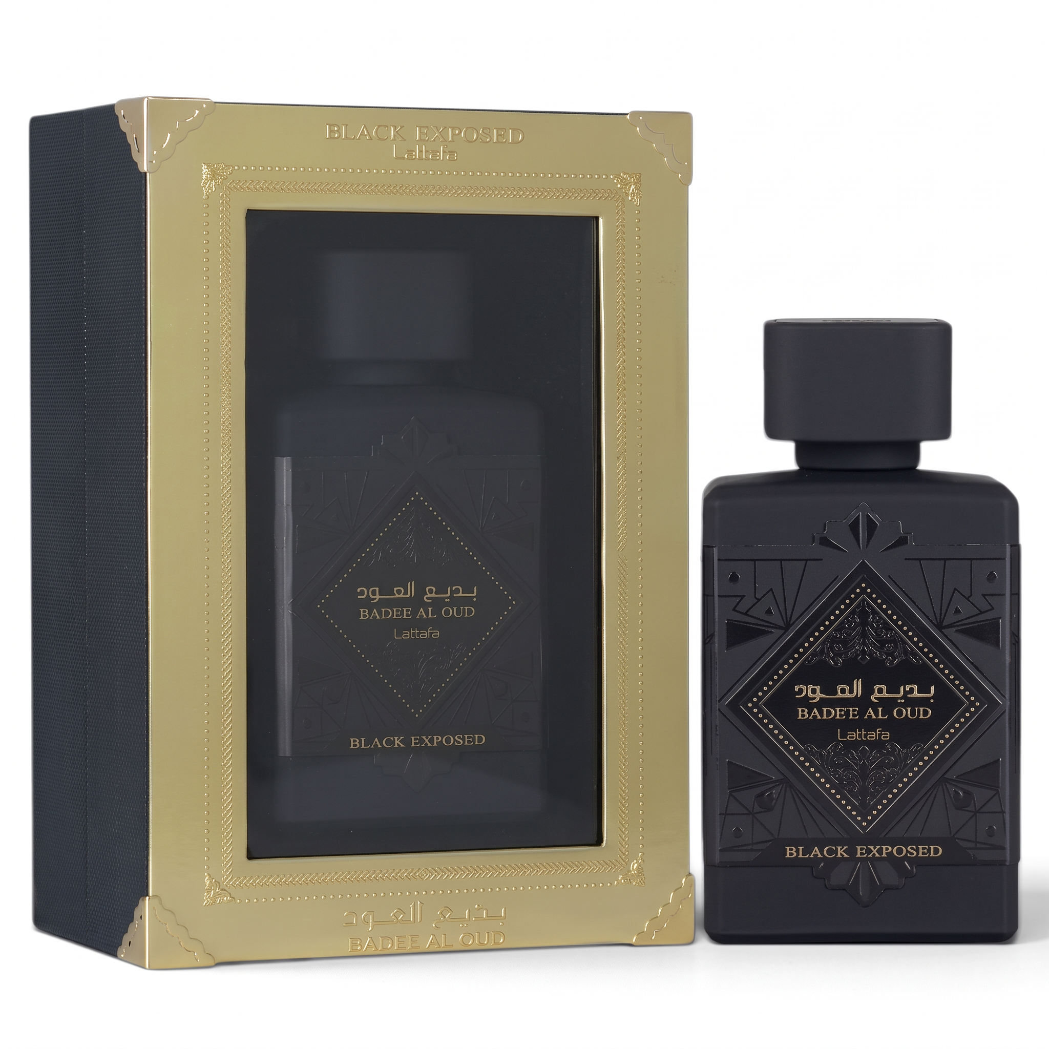 Lattafa Badee Al Oud Black Exposed