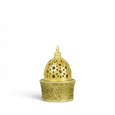 Decorative Beige Bakhoor Burner on a white background