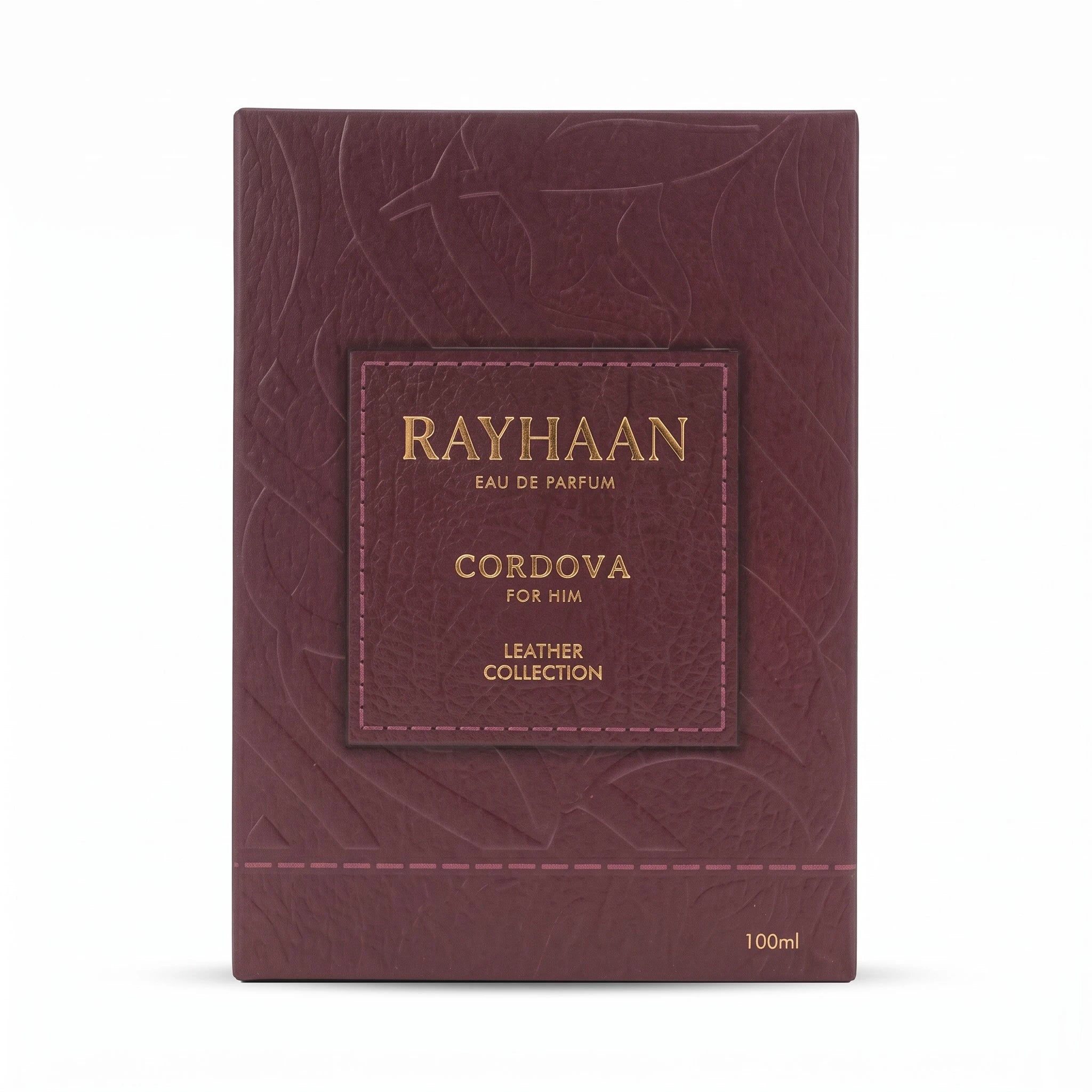 Cordova by Rayhaan men's perfume gift box front view