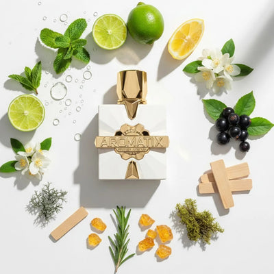 French Avenue Aromatix Platine Blanc fragrance notes - mint, lime, lemon, tonic water, rosemary, black currant, jasmine, musk and sandalwood