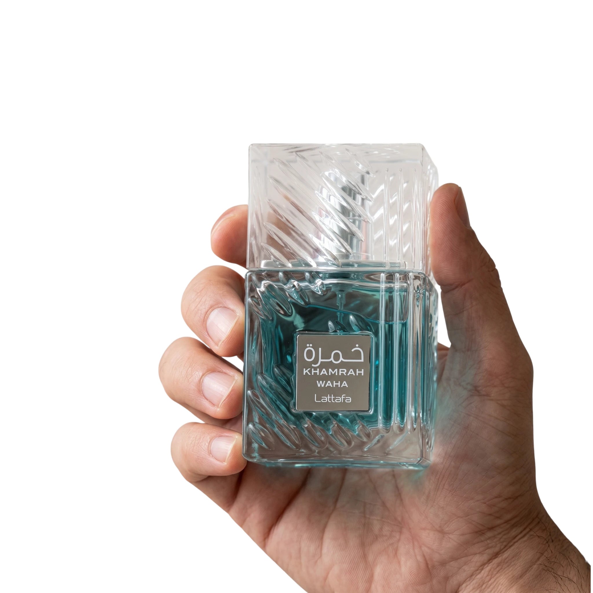 Lattafa Khamrah Waha EDP in Hand