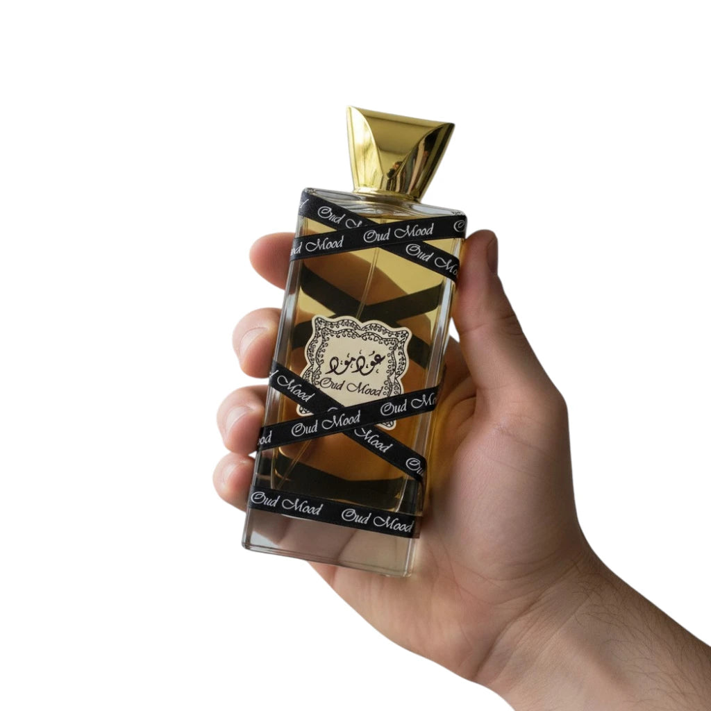 Lattafa Oud Mood EDP In hand
