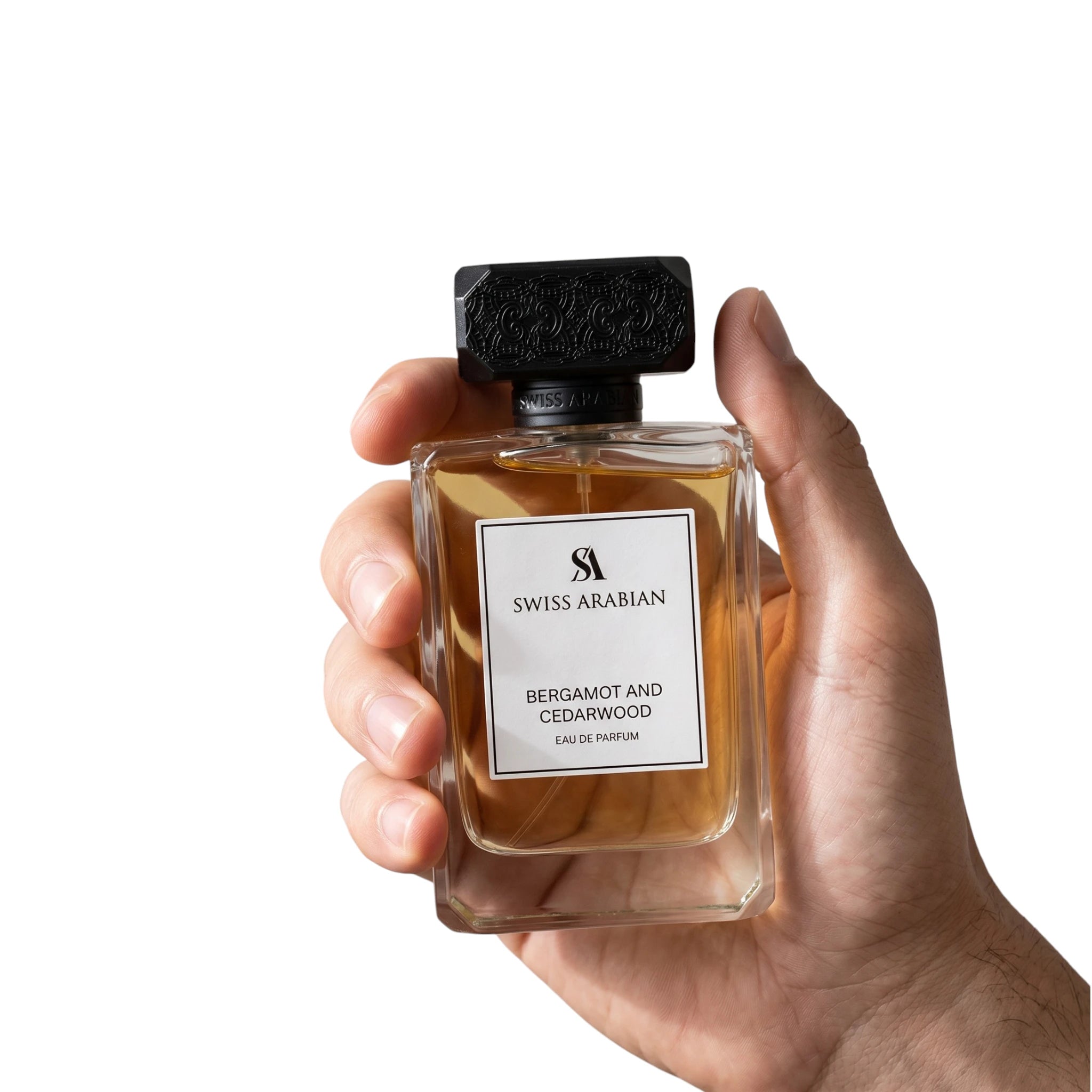 Swiss Arabian Bergamot and Cedarwood In Hand 