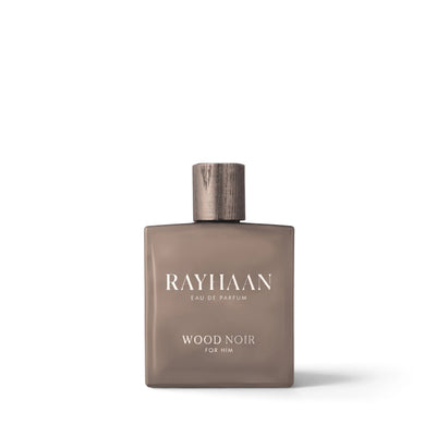 Wood Noir by Rayhaan oud perfume for men 3.4 oz bottle on white