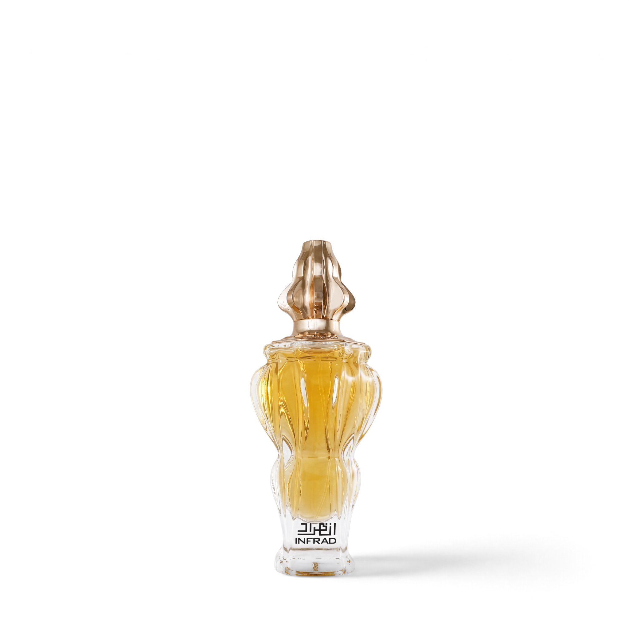 Palette 21 Afnan Zimaya Infrad Luxe amber vanilla Eau de Parfum in a decorative glass bottle with a gold cap.