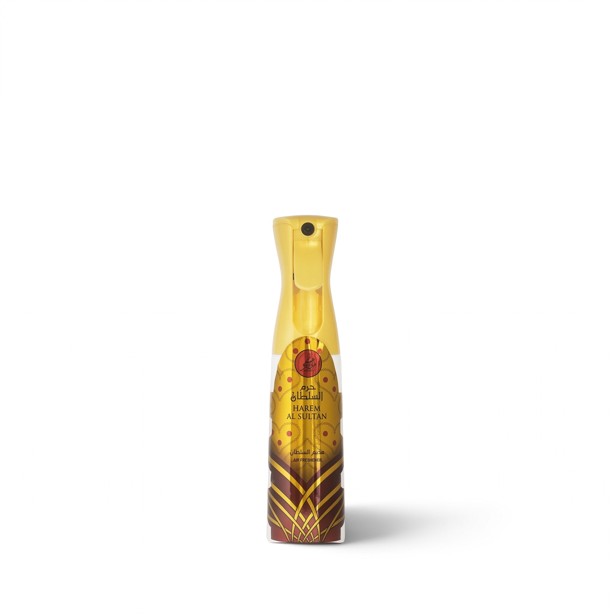 Khadlaj Hareem Al Sultan Gold air freshener 320ml can with ornate gold Arabian design