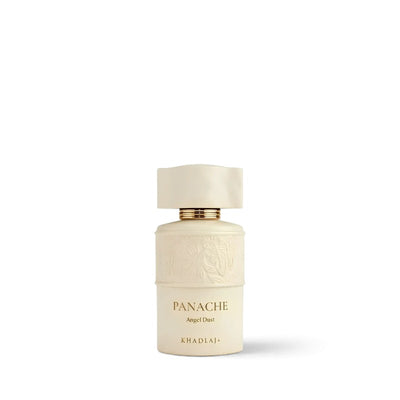 Khadlaj Panache Angel Dust Extrait de Parfum 100ml cream bottle with gold-tone collar