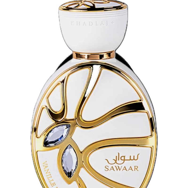 Khadlaj Sawaar Vanille Blanc 100ml unisex vanilla perfume bottle close up