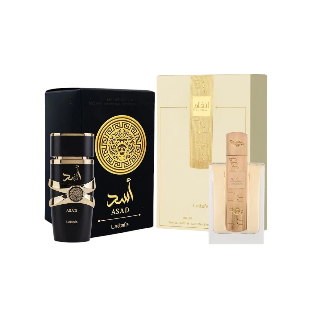Lattafa Perfumes Angham 3.4oz 100ml & Asad 3.4oz 100ml