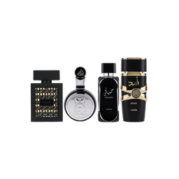 Lattafa Perfumes Rave Now 3.4oz 100ml, Fakhar 3.4oz 100ml, Hayaati 3.4oz 100ml & Asad 3.4oz 100ml