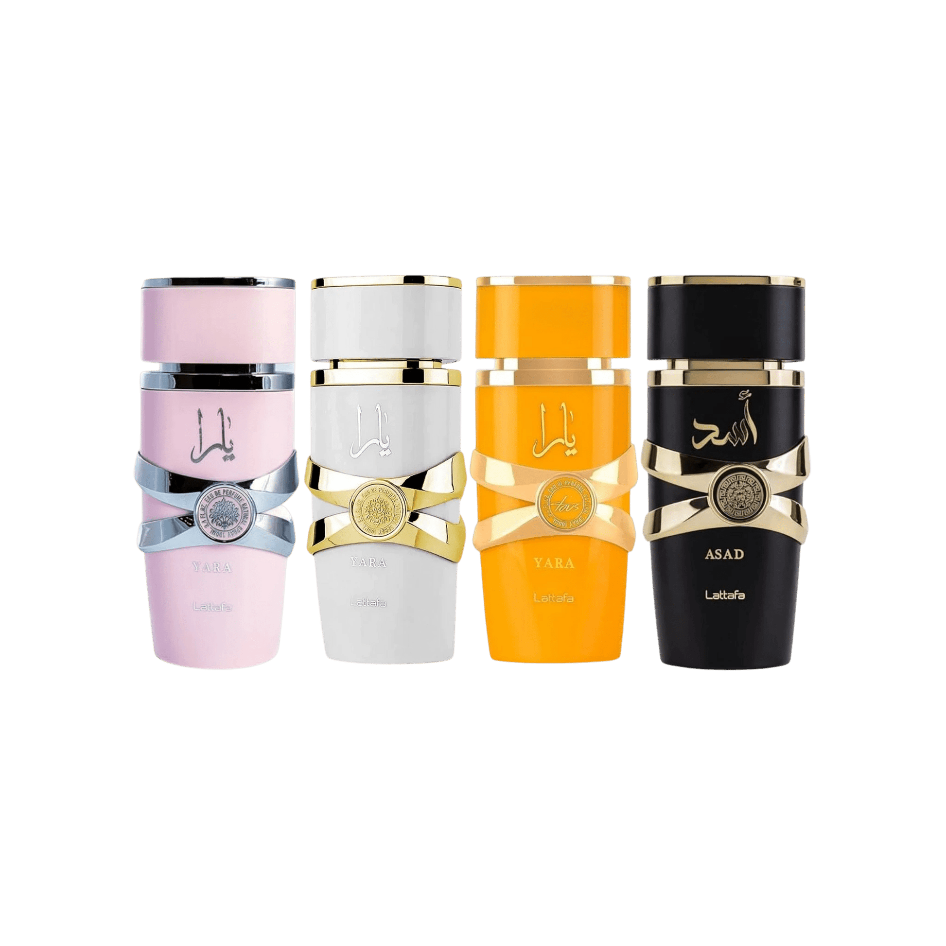 Lattafa Perfumes Yara Pink 3.4oz 100ml & Yara Moi 3.4oz 100ml & Yara Tous 3.4oz 100ml & Asad 3.4oz 100ml