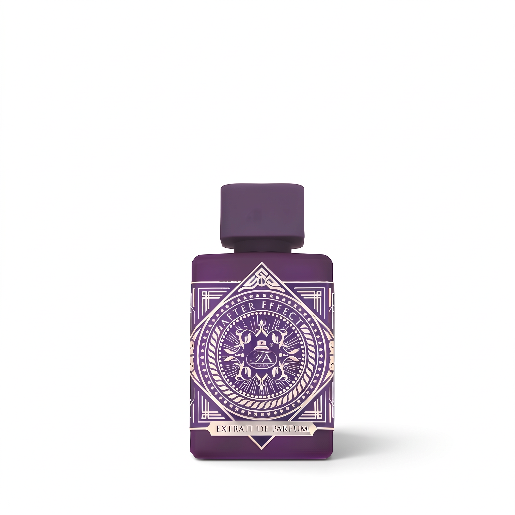 Palette 21 After Effect Extrait de Parfum in a deep purple bottle with intricate vintage-inspired geometric detailing.