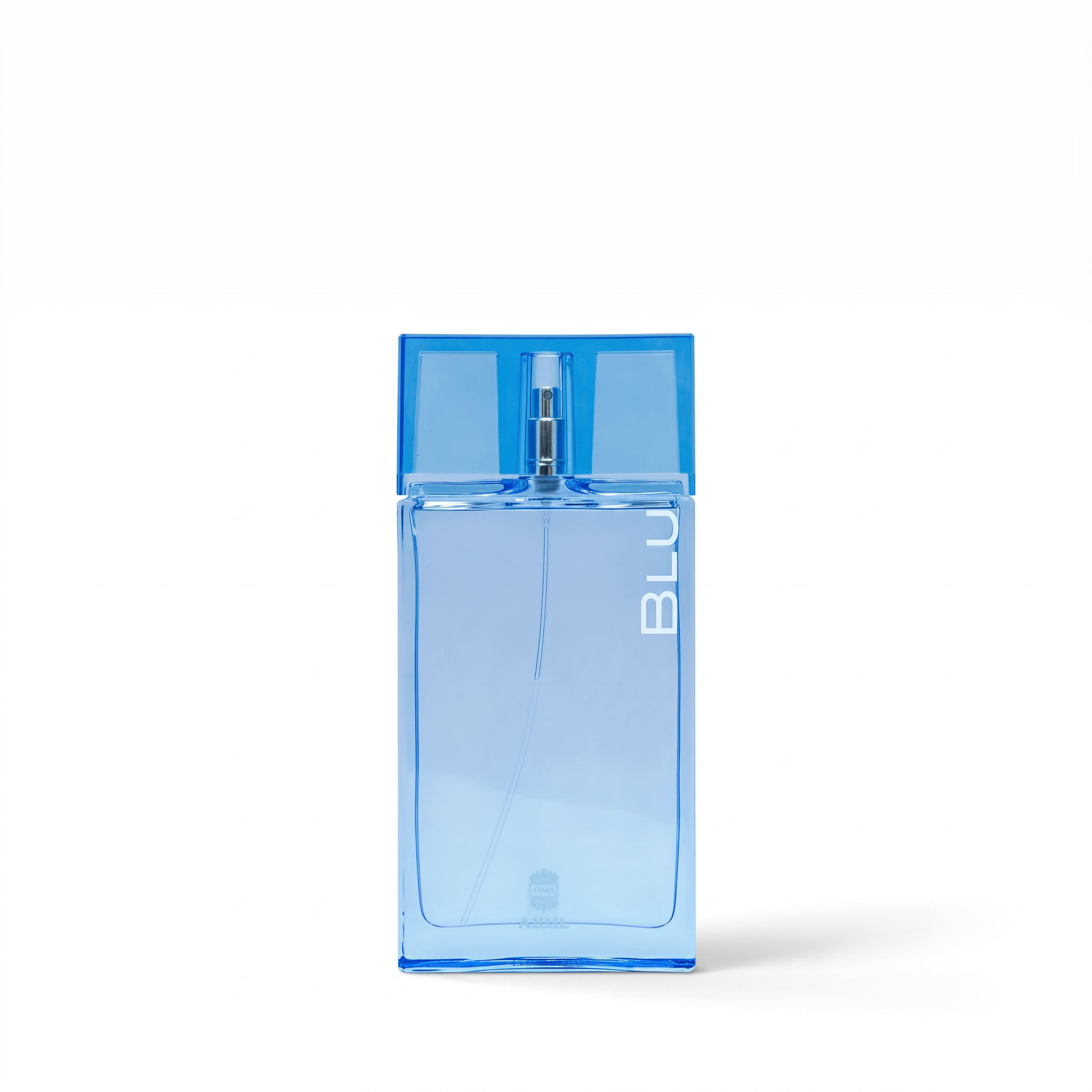 Palette 21 Ajmal Blu Eau de Parfum in a minimalist blue glass bottle for men