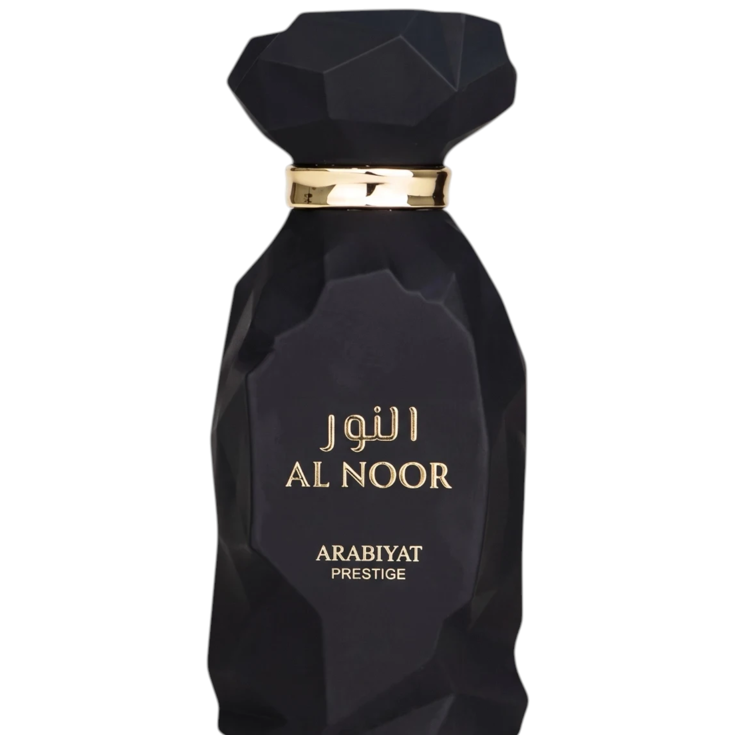 Palette 21 ARABIYAT PRESTIGE Al Noor unisex Eau de Parfum in a multifaceted black bottle with gold accents.