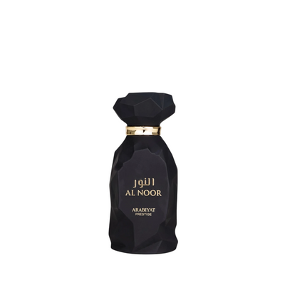 Palette 21 ARABIYAT PRESTIGE Al Noor unisex Eau de Parfum in a multifaceted black bottle with gold accents