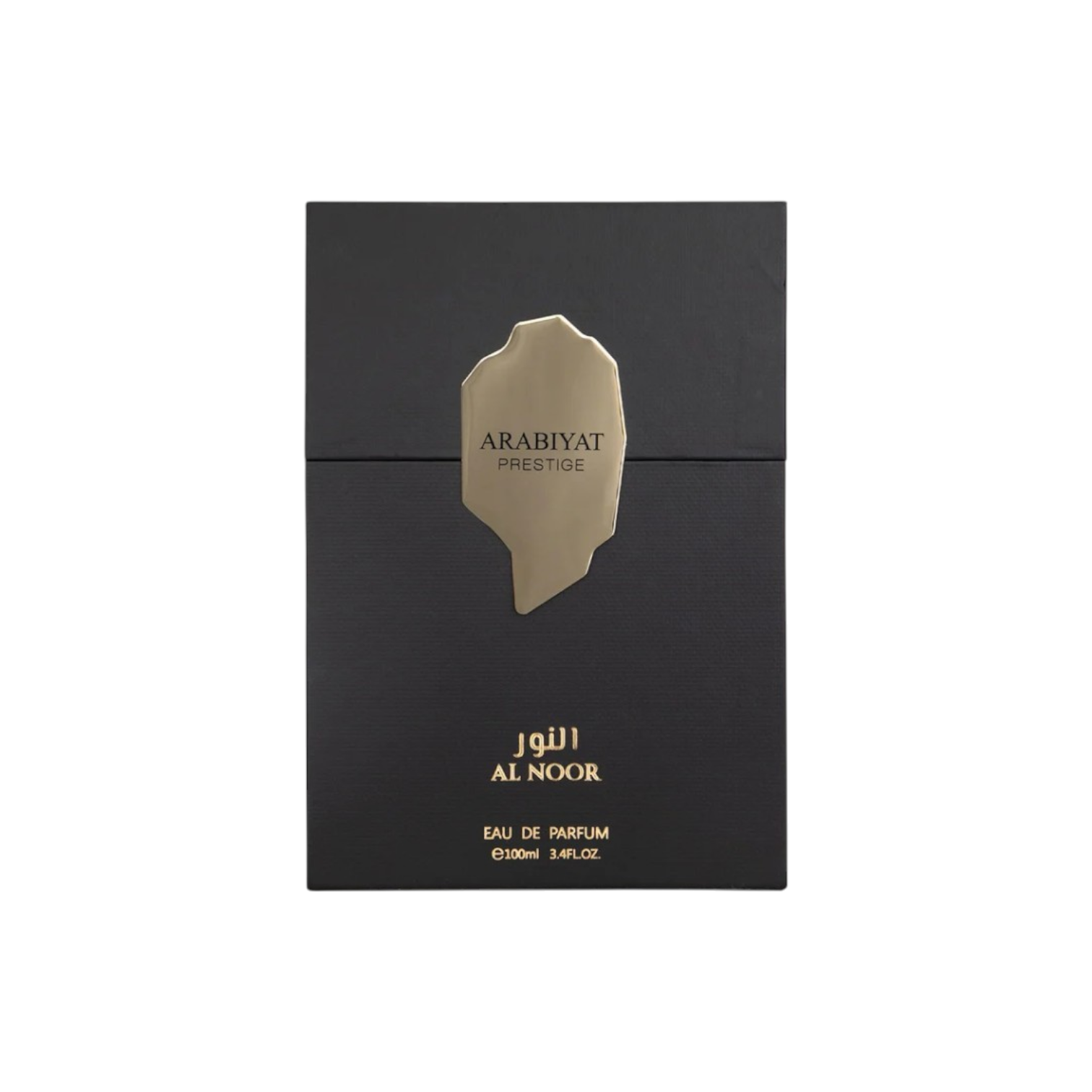 Palette 21 Arabiyat Prestige Al Noor Eau de Parfum in a black box with an elegant gold emblem and Arabic calligraphy.