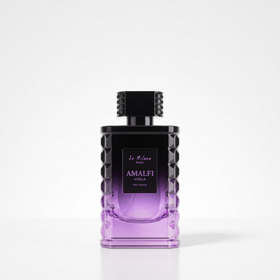 Amalfi Viola Pour Homme 3.4 oz purple gradient cologne bottle, front view