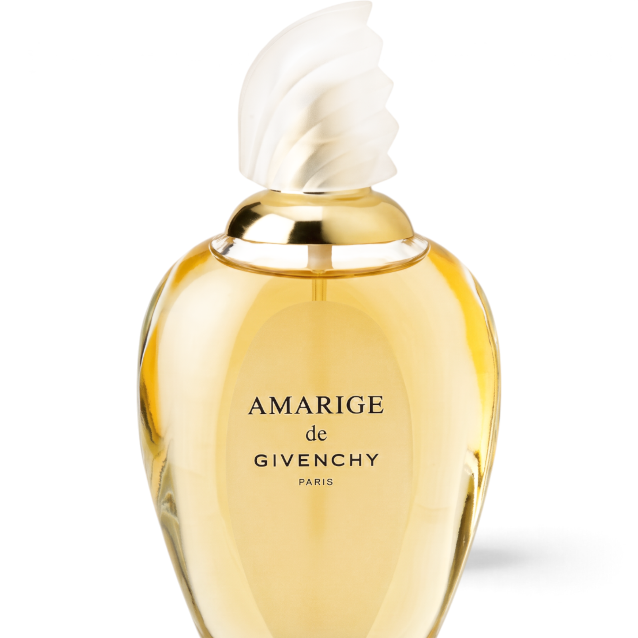Palette 21 Amarige de GIVENCHY Eau de Toilette spray in a glass bottle with a unique white sculptural cap