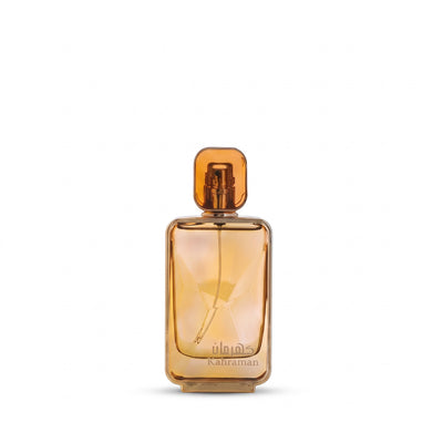 Palette 21 Arabian Oud Kahraman unisex Eau de Parfum in a rectangular amber glass bottle with a matching cap.