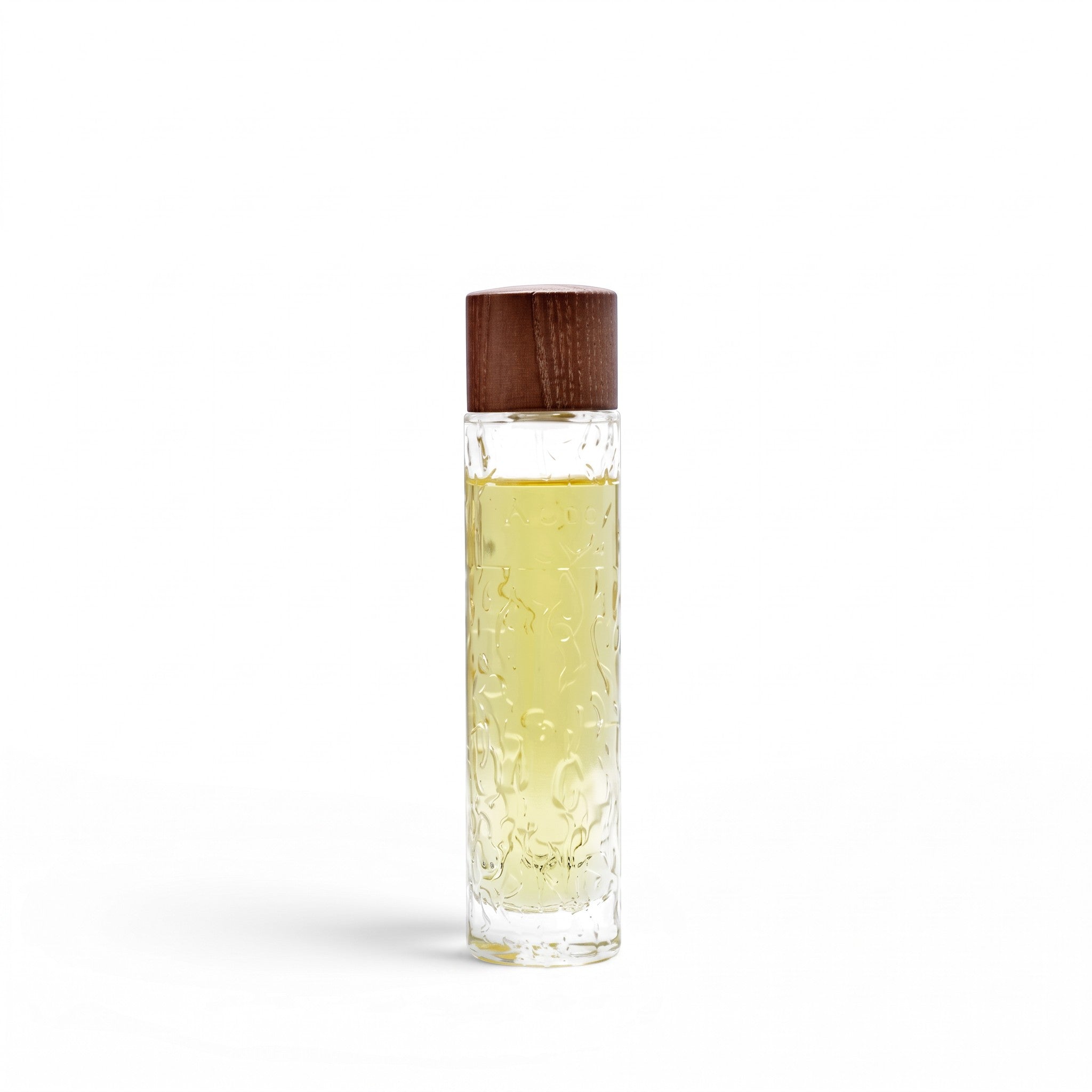Palette 21 Arabian Oud Woody Style unisex perfume in a tall, textured glass bottle with a dark wooden cap.