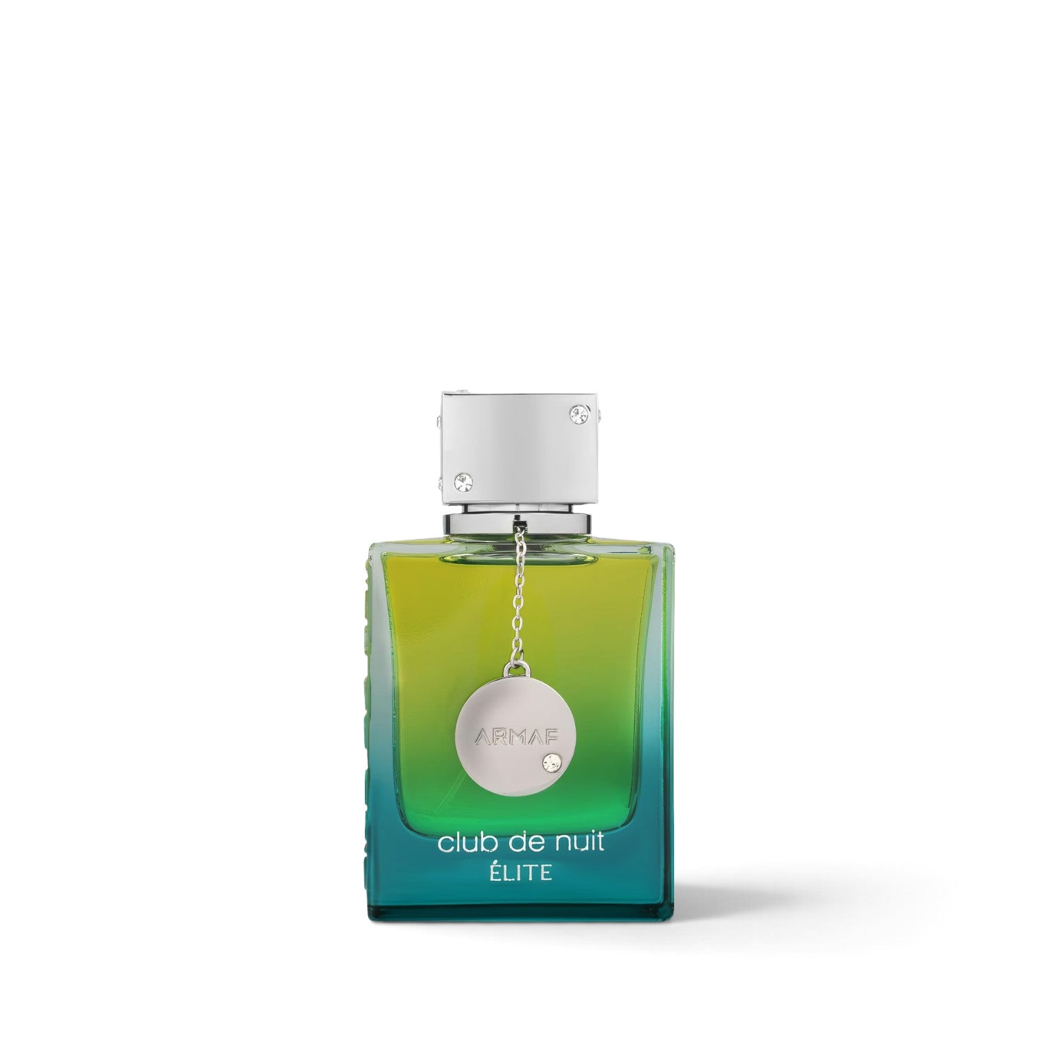 Palette 21 Armaf Club De Nuit Élite Eau De Parfum in a green-to-teal gradient glass bottle with a silver cap.