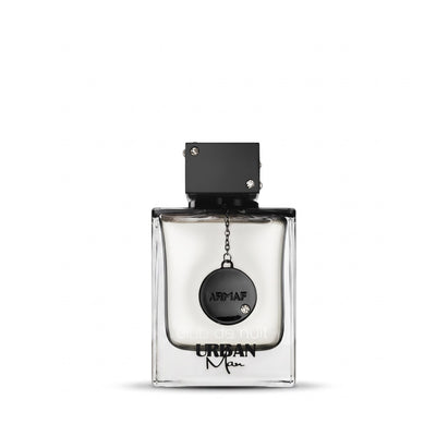 Palette 21 Armaf Club de Nuit Urban Man eau de parfum bottle with a black cap and decorative chain charm