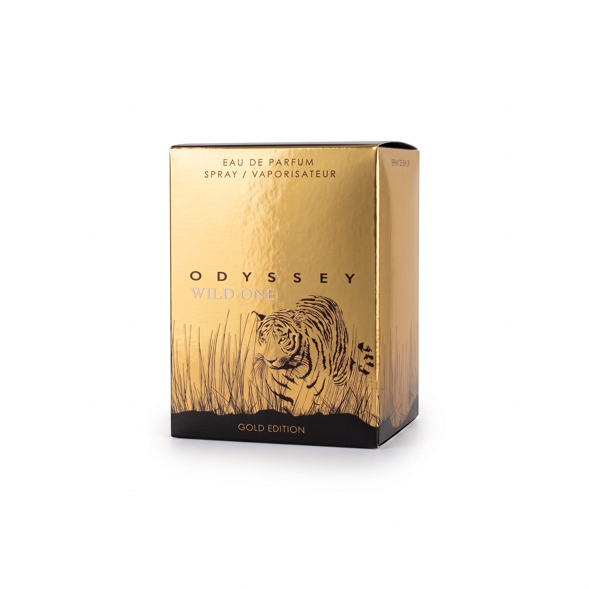 Palette 21 Armaf Odyssey Wild One Gold Edition woody spicy eau de parfum box with tiger illustration