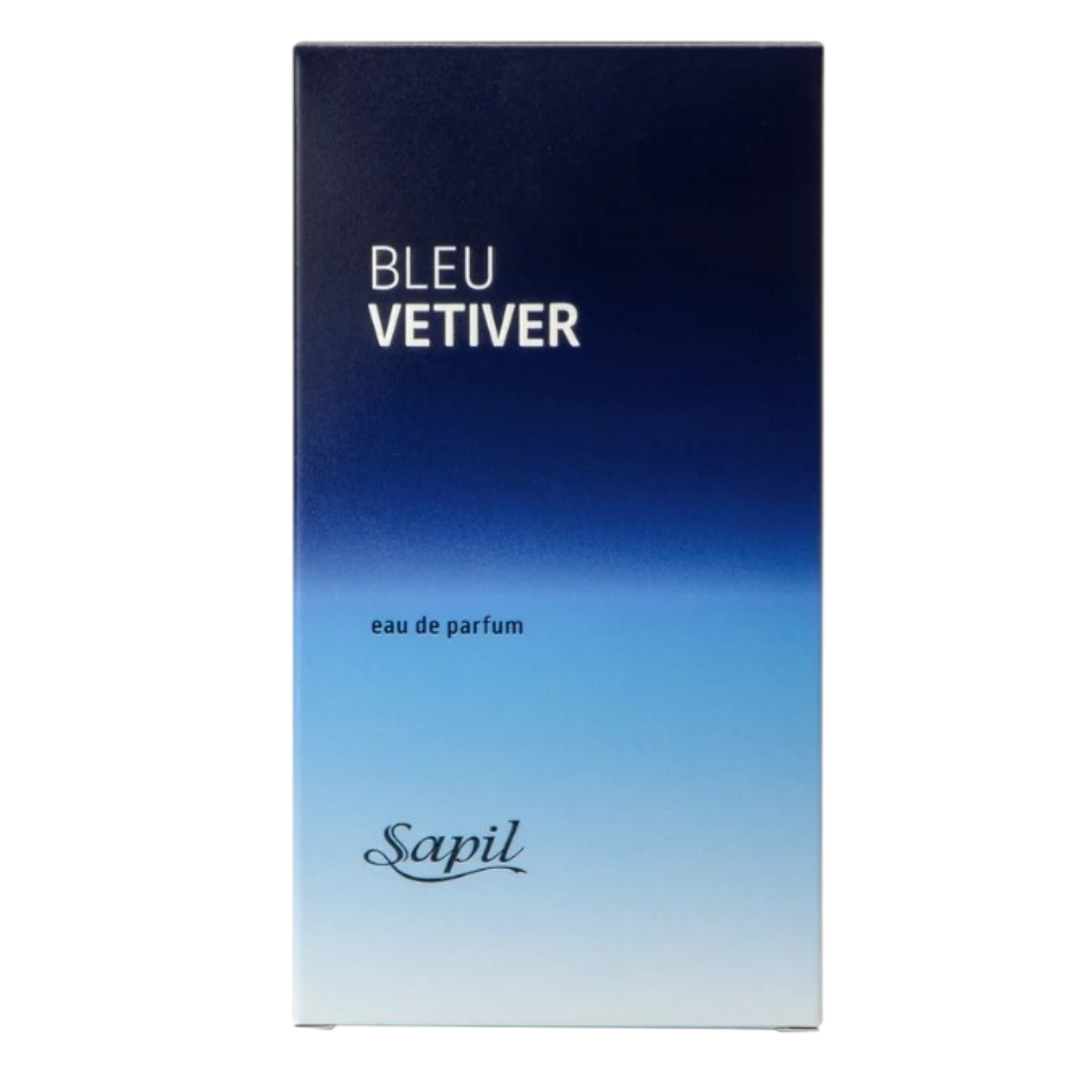 Palette 21 Bleu Vetiver Sapil eau de parfum for men in a blue gradient box