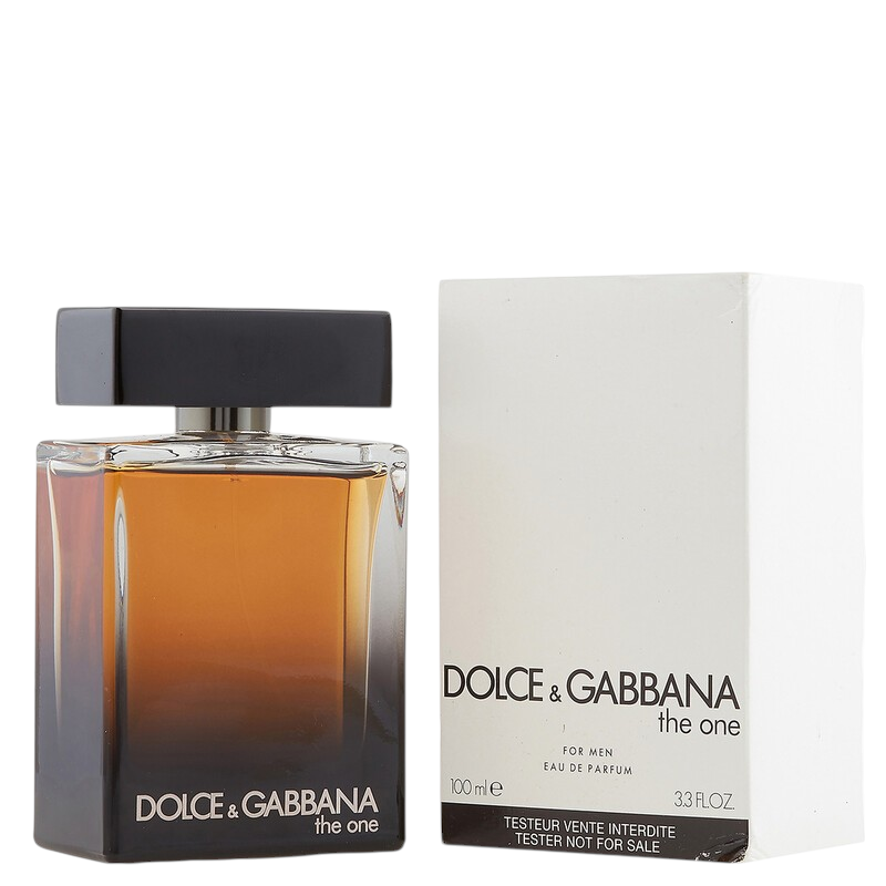 Palette 21 Dolce & Gabbana The One Eau de Parfum for men in a glass bottle with a black cap and white tester box