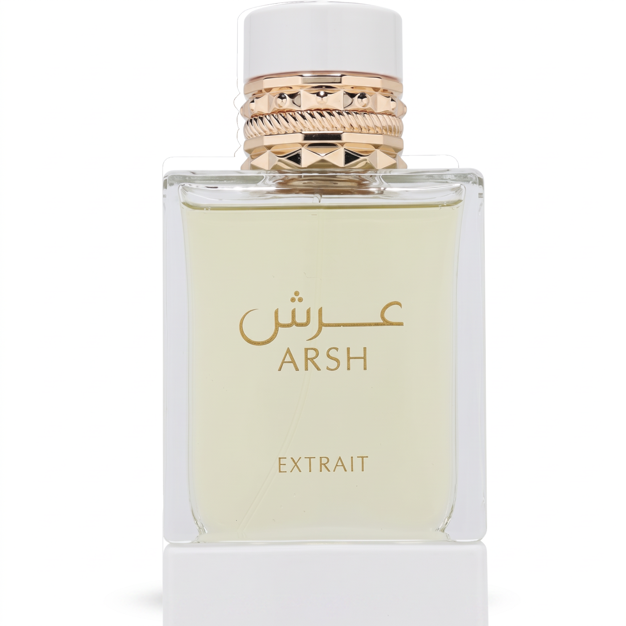 Palette 21 FRENCH AVENUE Arsh Extrait de Parfum in a clear glass bottle with gold accents and a white cap.