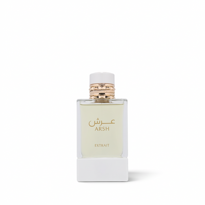 Palette 21 FRENCH AVENUE Arsh Extrait de Parfum in a clear glass bottle with gold accents and a white base.