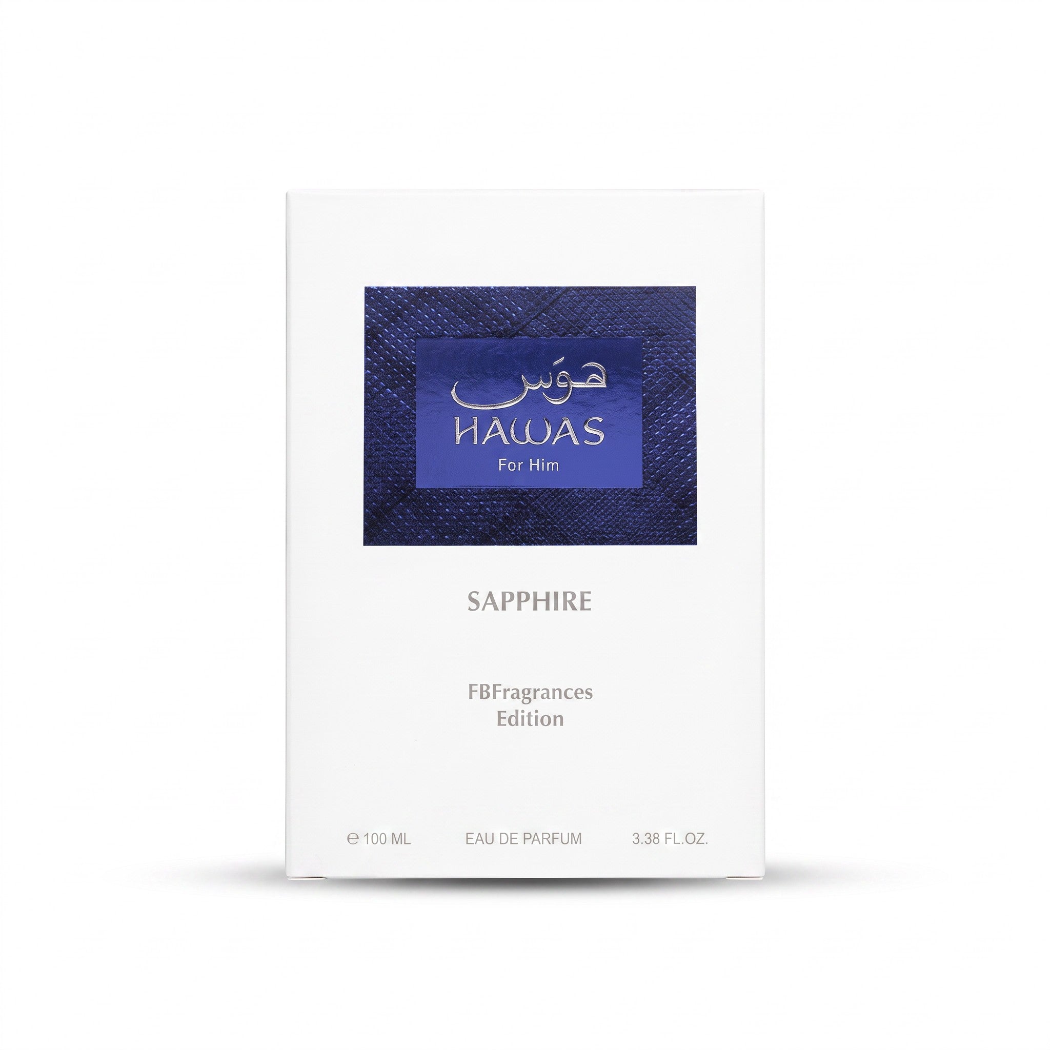 Palette 21 Hawas Sapphire Eau de Parfum 100ml fragrance box with blue textured label and elegant white packaging