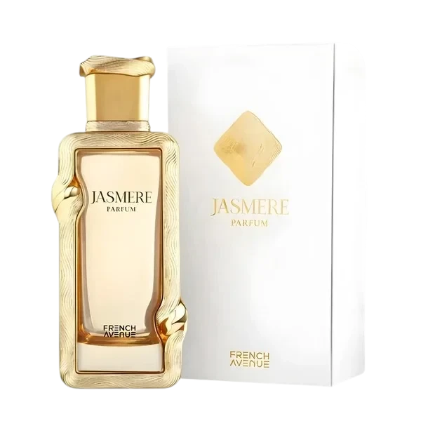 Palette 21 Jasmere French Avenue unisex perfume bottle with gold textured frame and matching white gift box