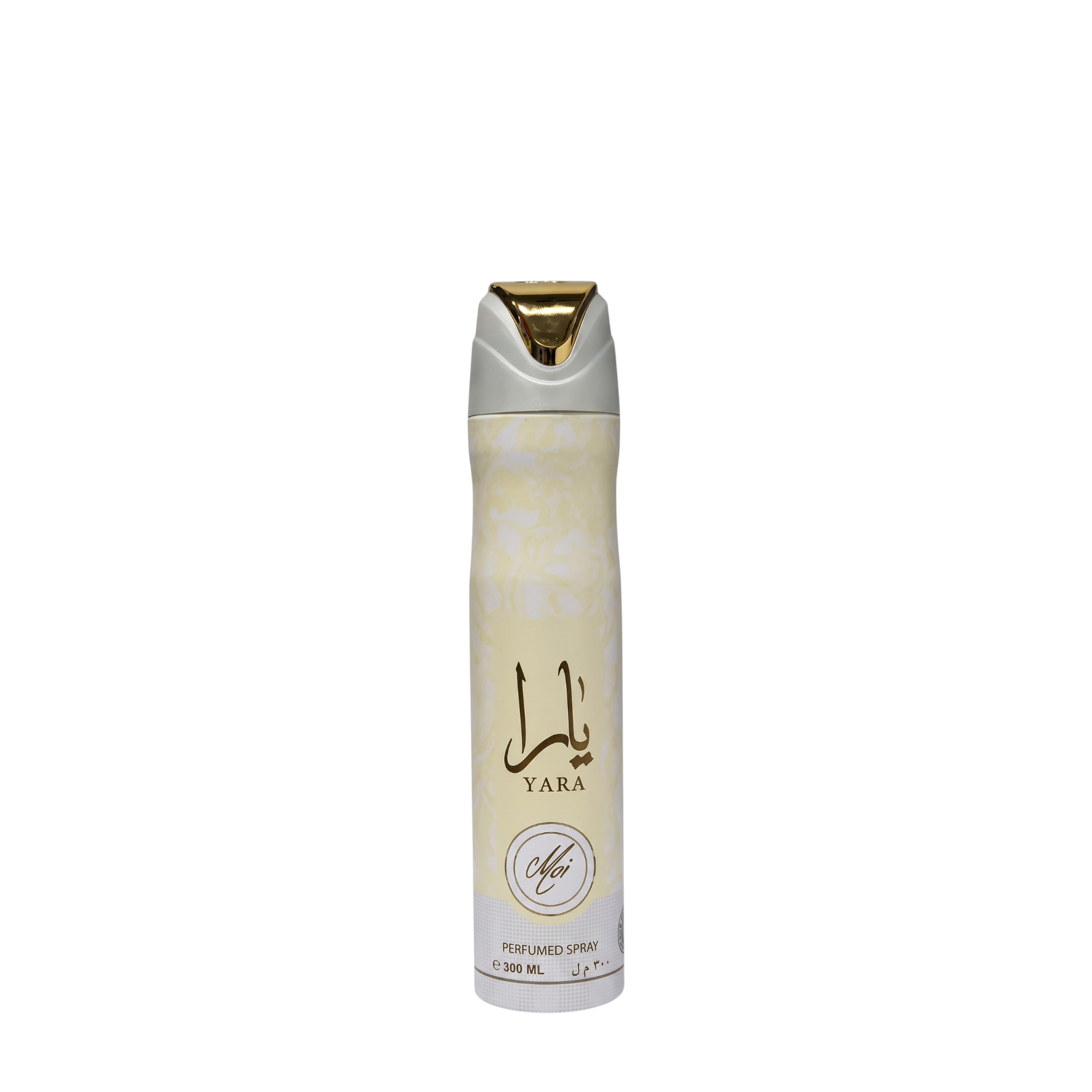 Palette 21 Lattafa Yara Moi perfumed deodorant spray in a cream and gold 300ml bottle