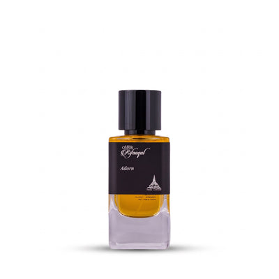 Palette 21 Paris Corner Rifaaqat Adorn eau de parfum in a minimalist glass bottle with a black label