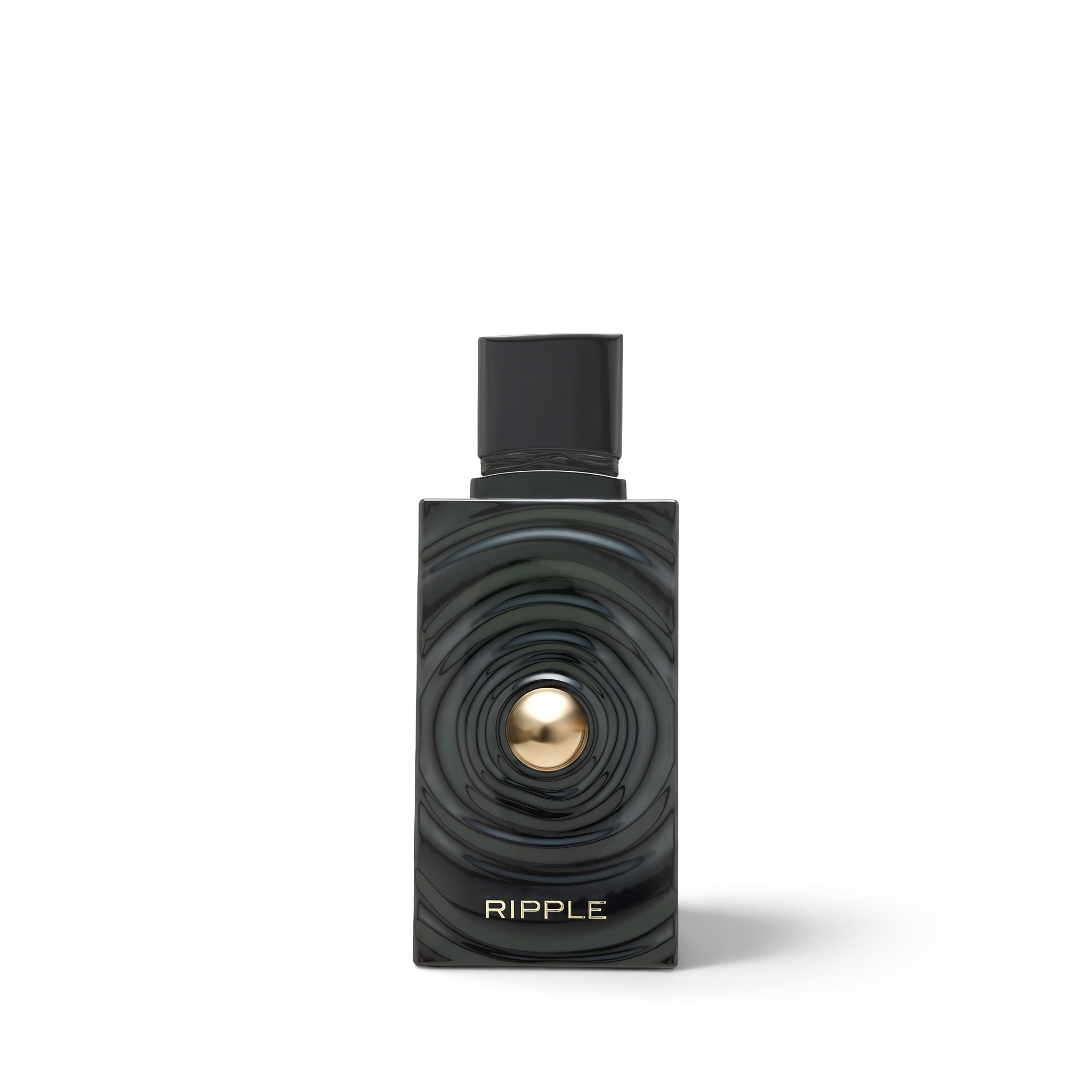 Palette 21 Ripple EDP 100ml perfume bottle in black with a ripple texture and gold center accent