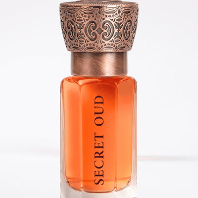 Swiss Arabian Secret Oud bottle on white background