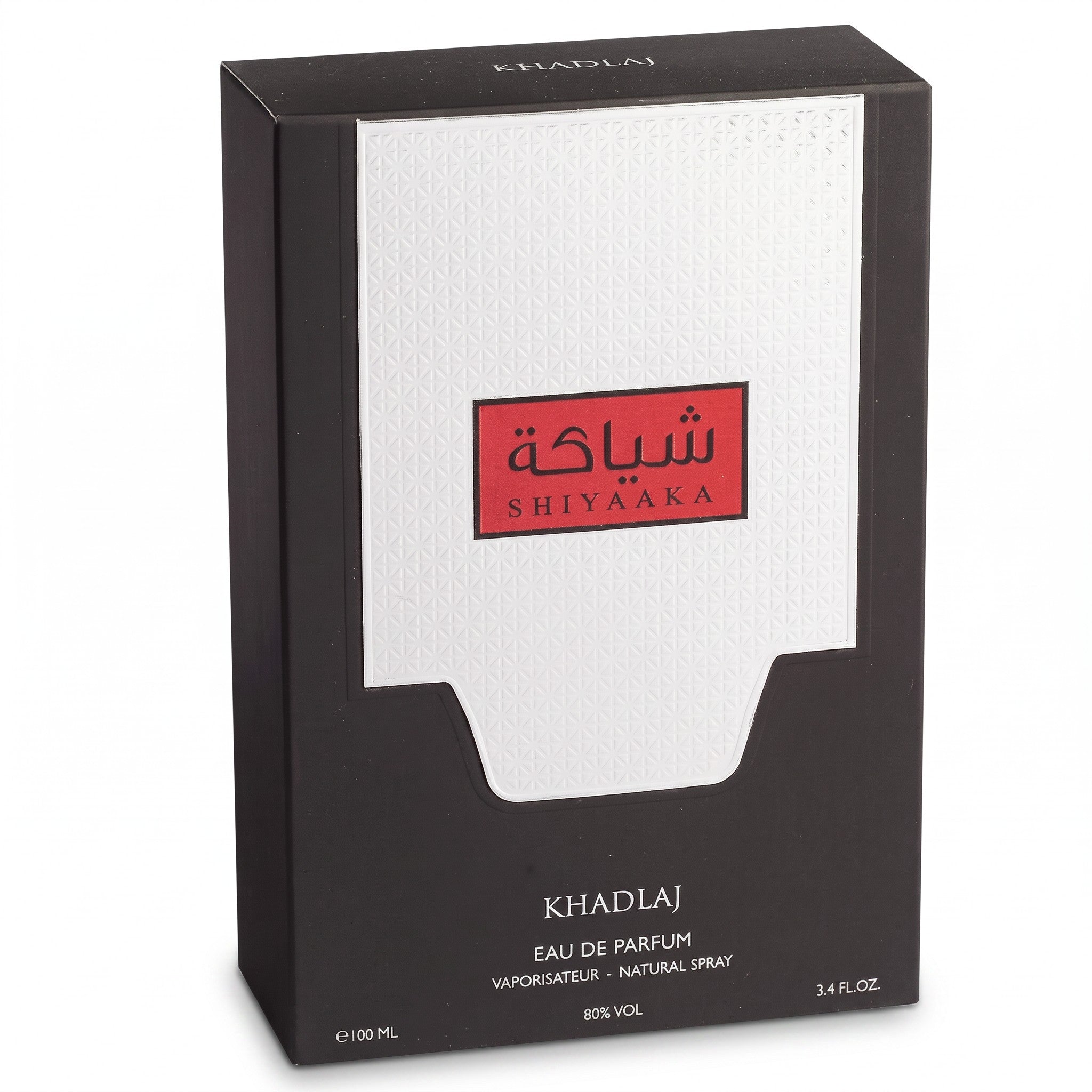 Palette 21 Shiyaaka for Men by Khadlaj Perfumes 100ml eau de parfum in a black and white box with red logo detail.