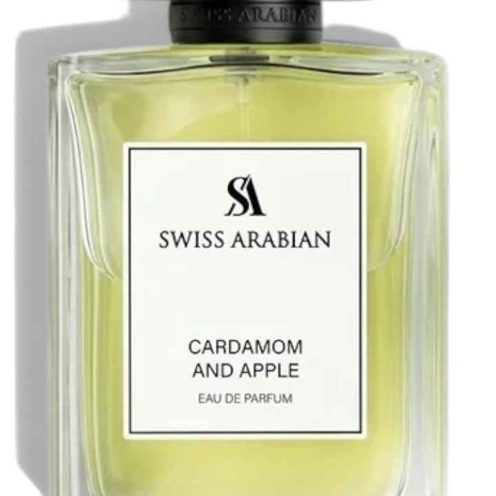 Palette 21 Swiss Arabian Cardamom and Apple Eau de Parfum in a minimalist glass bottle with a black cap